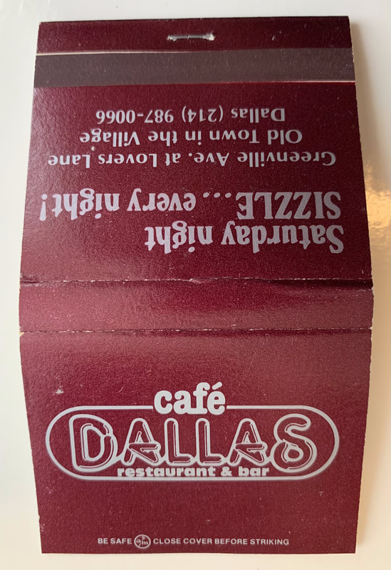 Vintage Avanti Cafe Ristorante Dallas Texas Matchbook 